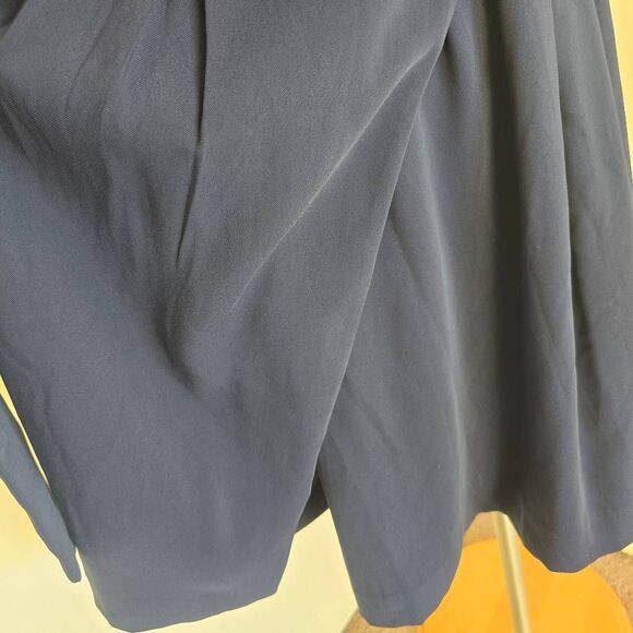 Loft Navy Faux Wrap Pleated/Belted Lined Skirt, Knee Length, NWOT, sz. 4 - Picture 4 of 13
